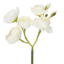 Artikel Bouquet künstliche Ranunkeln Weiß 32cm 5 Zweige für Wohnraumdekoration