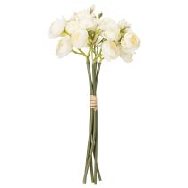 Artikel Bouquet künstliche Ranunkeln Weiß 32cm 5 Zweige für Wohnraumdekoration
