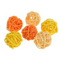 Rattanball Orange Gelb Apricot 72St