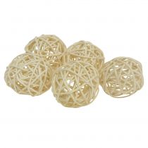 Rattanball gebleicht Ø4cm 24St