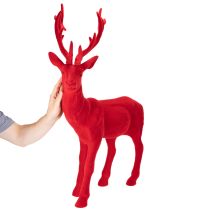 Artikel Dekofigur Hirsch stehend 85cm rot beflockt Kunststoff