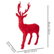Artikel Dekofigur Hirsch stehend 85cm rot beflockt Kunststoff