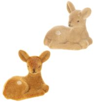 Artikel Dekofigur Rehkitz liegend Kunststoff 8cm Braun 6er-Set für Innen