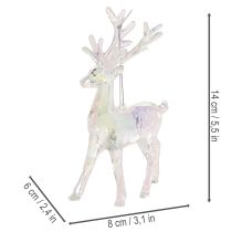 Artikel Rentier Anhänger aus Acryl 14 cm irisierend 4er Set