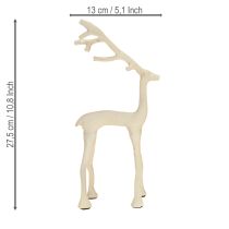 Artikel Rentier Dekofigur aus Metall, 27,5 cm, grau-beige