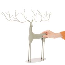 Artikel Deko-Hirsch-Skulptur Metall mintgrün 45x48cm Innenbereich