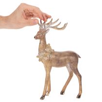 Artikel Dekofigur Hirsch Polyresin Braun 28cm mit Geweih für Innenräume