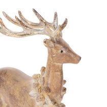 Artikel Dekofigur Hirsch Polyresin Braun 28cm mit Geweih für Innenräume