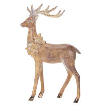 Artikel Dekofigur Hirsch Polyresin Braun 28cm mit Geweih für Innenräume