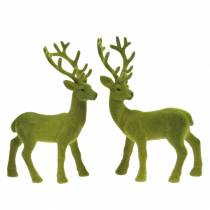 Artikel Deko-Rentier beflockt Moosgrün 20cm 2 St