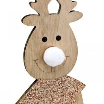 Artikel Rentier Dekofigur Holz 12×6,5×45cm Champagner Schwarz 2er-Set