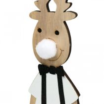 Artikel Rentier Dekofigur aus Holz, 12×6,5×45 cm, 2 Stück, Natur/Weiß/Schwarz/Champagner