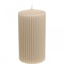 Artikel Stumpenkerzen Beige Rillenkerze 70/130mm 4 St