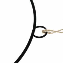 Artikel Dekoring Metall Schwarz Ø35cm mit Juteband 4 Stück
