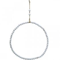 Ring mit Perlen, Frühling, Dekoreif, Hochzeit, Kranz zum Hängen Weiß Ø28cm 4St