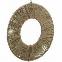 Artikel Deko-Metallring mit Jutekordel Ø 29,5 cm in Natur und Silber für Boho-Dekoration