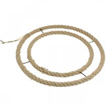Artikel Doppel-Dekoring Boho-Stil, Wanddeko & Fensterschmuck, Jute Metall-Ring Naturfarben Silber Ø41cm