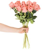 Artikel Künstliche Rosen im Bund, langstielig, 62 cm, rosa, 12 Stück
