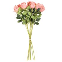 Artikel Künstliche Rosen im Bund, langstielig, 62 cm, rosa, 12 Stück