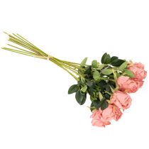 Artikel Künstliche Rosen im Bund, langstielig, 62 cm, rosa, 12 Stück