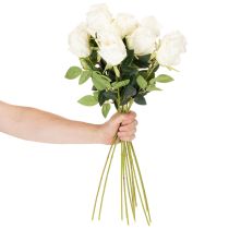 Artikel Künstliche Rose Weiß Langer Stiel 62cm 12 Stück