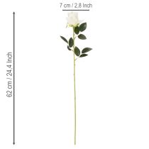 Artikel Künstliche Rose Weiß Langer Stiel 62cm 12 Stück