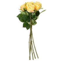 Artikel Rosenstrauß aus Polyester, künstlich, gelb, 44 cm, 6 Stück für Dekoration