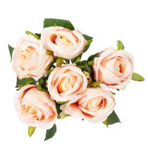 Artikel Künstlicher Rosenstrauß aus Polyester mit 6 Rosen in Rosa, 44 cm