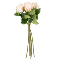 Artikel Künstlicher Rosenstrauß aus Polyester mit 6 Rosen in Rosa, 44 cm