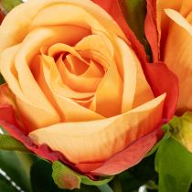 Artikel Kunstrosen Arrangement aus Polyester und Kunststoff 44 cm Orange 6 Stück