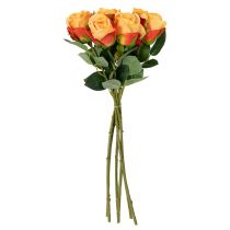 Artikel Kunstrosen Arrangement aus Polyester und Kunststoff 44 cm Orange 6 Stück
