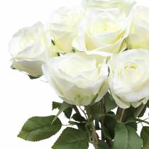 Artikel Künstliche Rosen im Bund aus Seide Cremeweiß 36cm 8 Stück