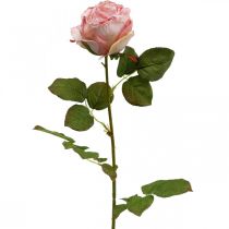 Deko-Rose Rosa, Blumendeko, Kunstrose L74cm Ø7cm