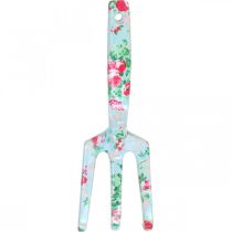 Artikel Mini-Handrechen aus Metall mit Rosenmotiv, Länge 23cm, für Garten und Balkon