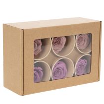 Artikel Konservierte Rosenköpfe lila und altrosa 4 cm 6er-Set für Dekoration