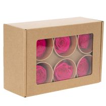 Artikel Konservierte Rosen Rosa 4-5 cm Durchmesser 6er Set Tischdekoration