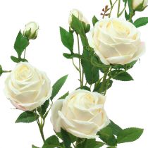 Artikel Künstlicher Rosenzweig Crème-Rosé 100cm mit Blüten und Knospen
