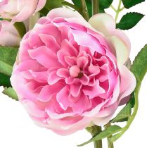 Artikel Rosenkunstzweig aus Seidenstoff, Pink und Cremefarben, 79 cm