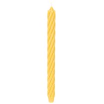 Artikel Rustic Stabkerzen gedreht durchgefärbt gelb 350x28mm 4 Stück