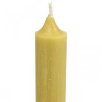 Rustic Kerzen Hohe Stabkerzen durchgefärbt Gelb 350/28mm 4St