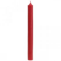 Rustic Kerzen Hohe Stabkerzen durchgefärbt Rot 350/28mm 4St