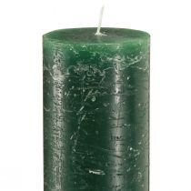 Artikel Rustikale Grüne Stumpenkerze für Stimmungsvolle Beleuchtung und Festtagsdekoration Länge 300mm Breite 50mm 4 St