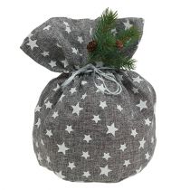 Säckchen mit Sternen Ø23cm H35cm Grau