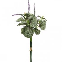 Artikel Künstlicher Seidenblumen-Bund von Salbei, 4 Stück, Grün-Violett, Länge ca. 28 cm
