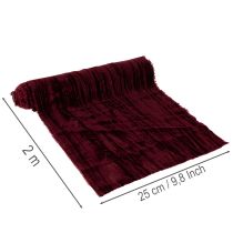 Artikel Samtband Tischläufer Crushed Velvet 25 cm x 2 m Bordeauxrot