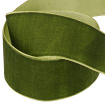 Artikel Samtband Dekoband Stoffband Samt Dunkelgrün 40mm 8m