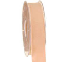 Artikel Samtband Lachs Schleifenband Dekoband Band 25mm 7m