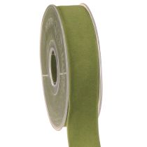 Artikel Samtband Moosgrün 25mm 7m