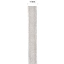 Artikel Samtband Grau 10mm 20m für Dekorationen und Bastelarbeiten