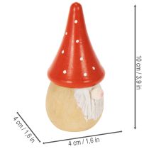 Artikel Mini-Wichtel aus Holz mit Fliegenpilzmütze 10 cm Rot-Weiß 6er-Set Tischdekoration